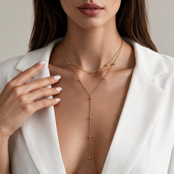 (image for) Beaded Y-Chain Lariat Necklace