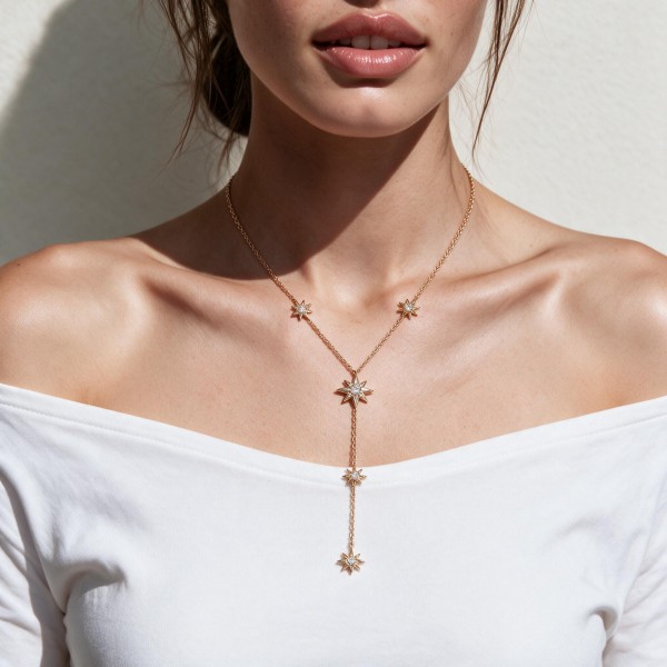 (image for) Starburst Drop Lariat Necklace