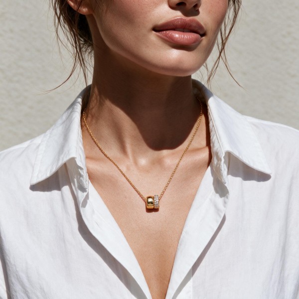(image for) Double Rondelle Pendant Necklace
