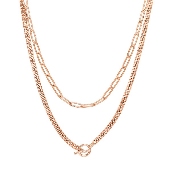 (image for) Layered Paperclip Toggle Necklace