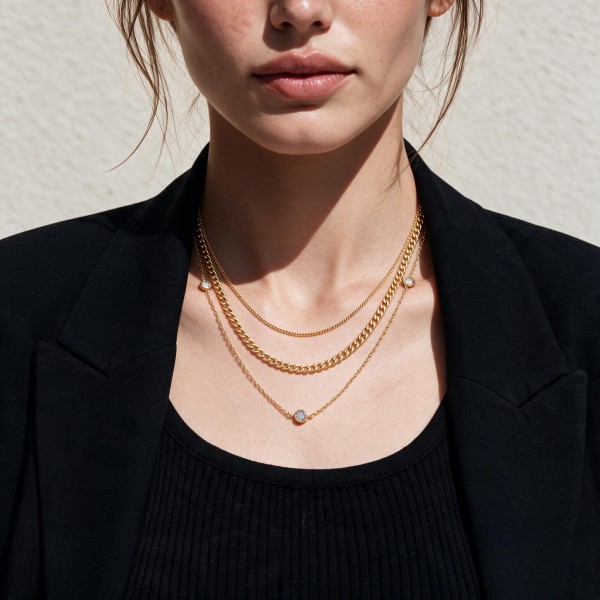 (image for) Triple Layered Chain Necklace